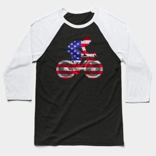 'Extreme Biking USA Flag' Awesome Bike Gift Baseball T-Shirt